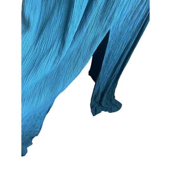 Boutique Women Maxi Viscose Dress M Teal Boho Chic Gauzy Beach Resort Cruisewear - Picture 10 of 13